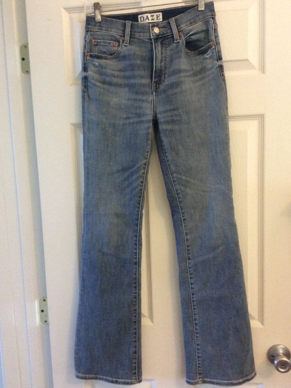 Daze bootcut denim jeans, size 25, med-light wash